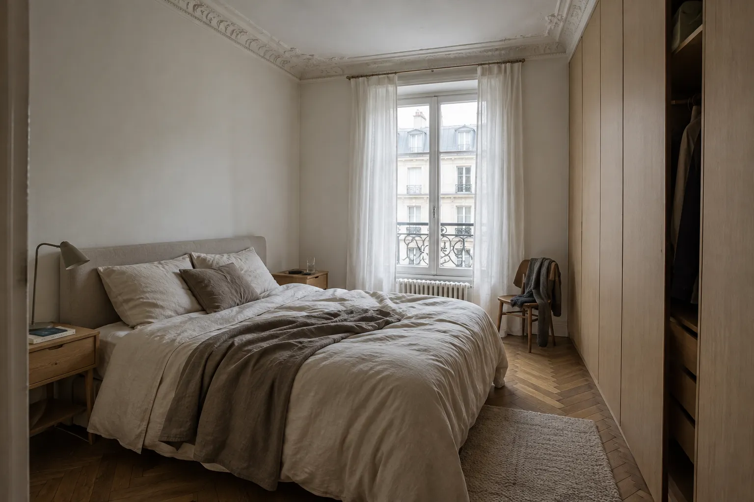 Suite parentale livrée clé en main, dressing intégré et lumière douce