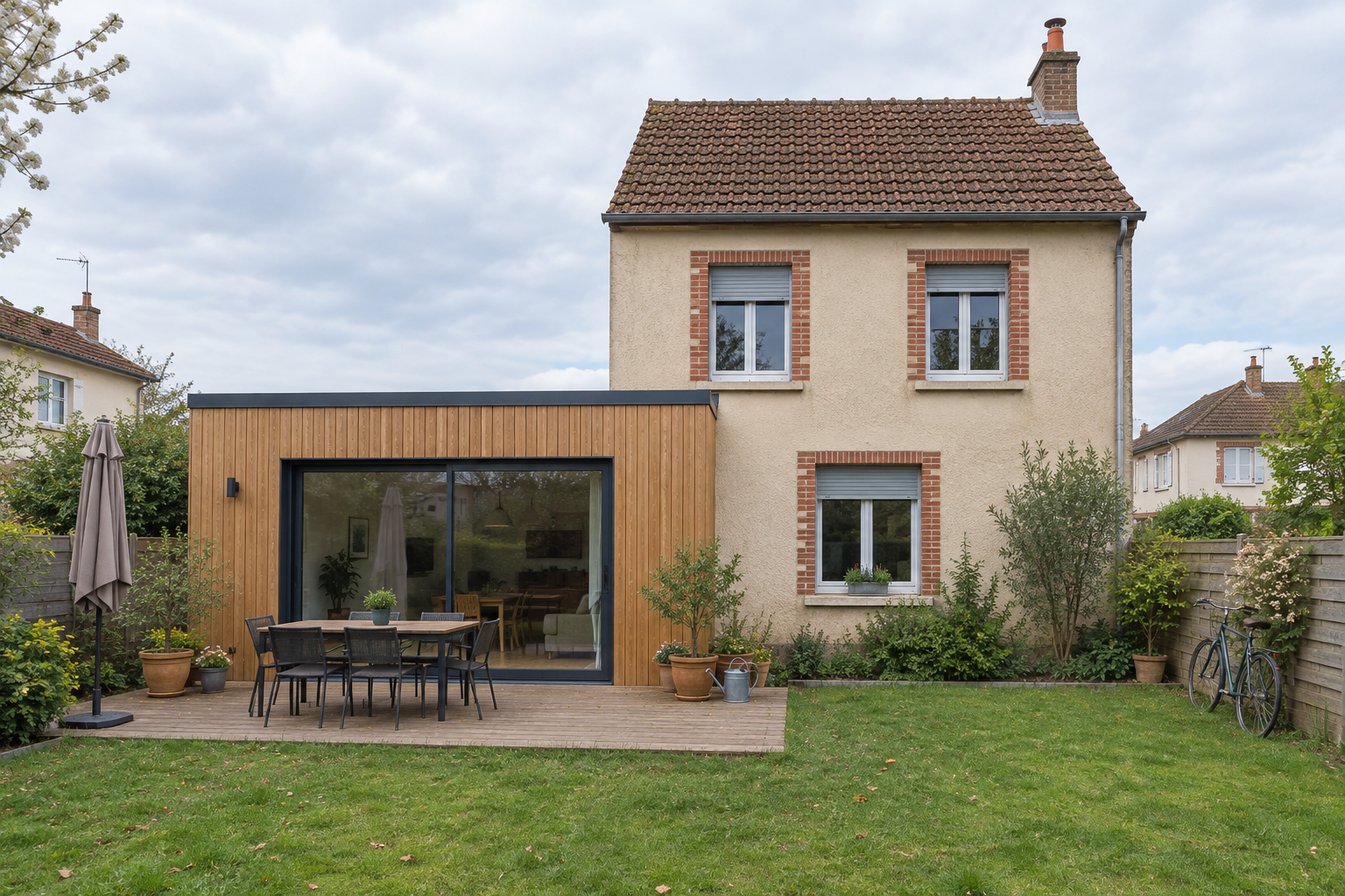 Maison individuelle rénovée avec son extension terminée